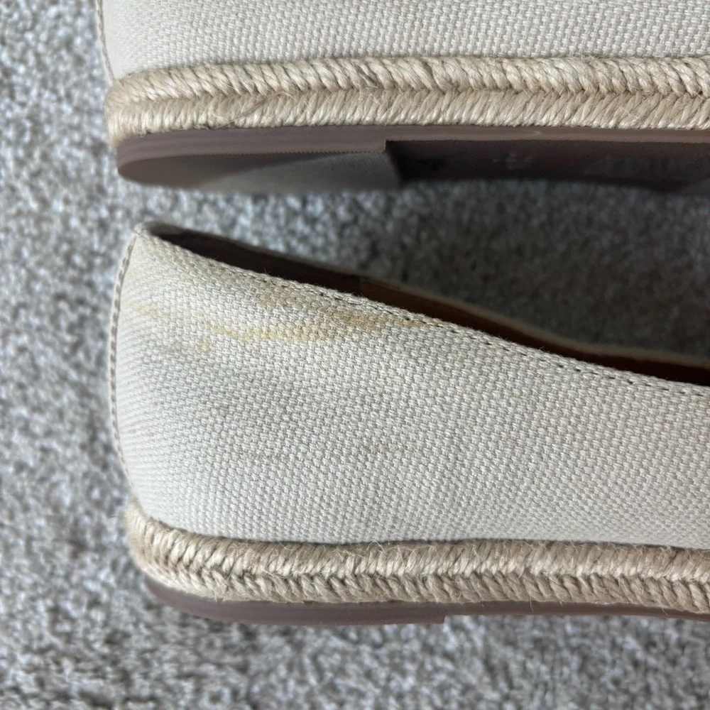 J. Crew Tropical Embroidered Tan Espadrilles Slip On Loafer Palm Tree Cocktail